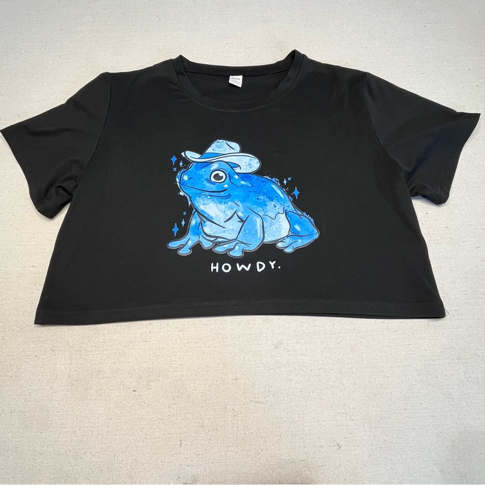Women's Gentle Cowboy Frog Crop Top - Size Large - Picture 5 of 13
